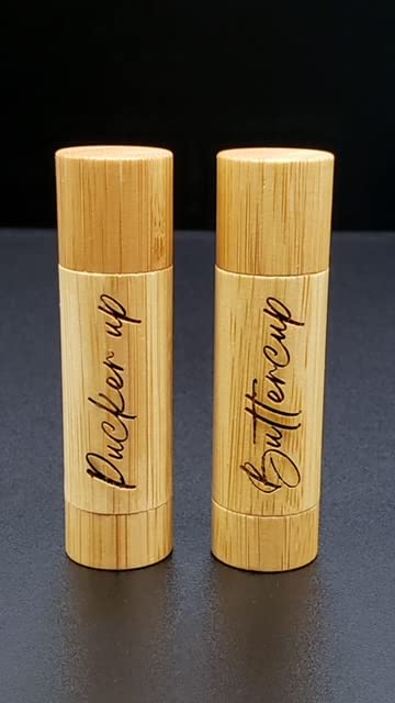All-natural mint lip balm, Lip care to moisturize dry lips in a stylish bamboo tube, Pack of 2-Velvo Beauty