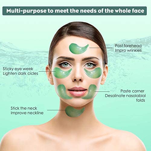 60Pcs Gel Crystal Collagen Eye Pads, Under Eye Mask for Moisturizing,Fine Lines, Dark Circles& Puffy Eyes Under Eye Patches (Green(Canned)-Velvo Beauty