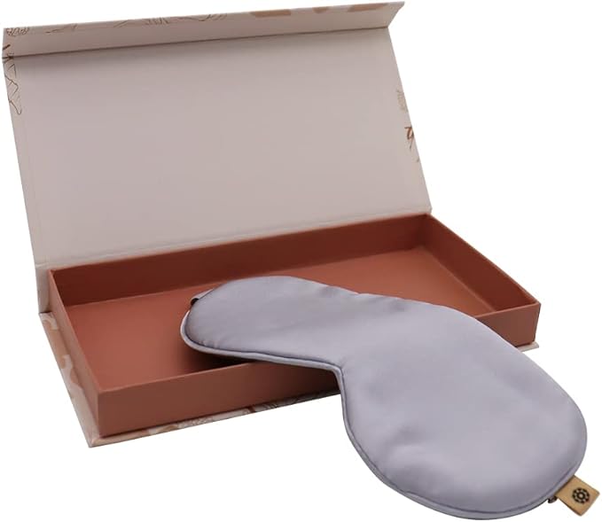 Premium Handcrafted 25 Momme Mulberry Silk Eye Mask for Sleeping (Silver Lining)-Velvo Beauty