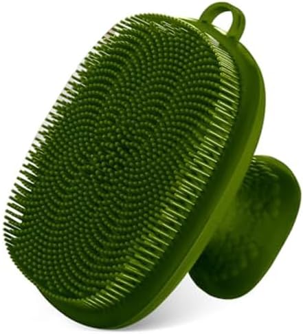 VWMYQ Silicone Face Scrubber for Men Facial Cleansing Brush Silicone Face Wash Brush Manual Waterproof Cleansing Skin Care Face Brushes for Cleansing and Exfoliating (Green)-Velvo Beauty