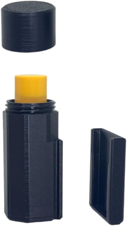 Lip Balm Holder with Car Mount Bracket and Screw Cap Lid for Carrying in Bags Pockets Fits Lip Balm and Lip Stick (1 Pk Blk)-Velvo Beauty