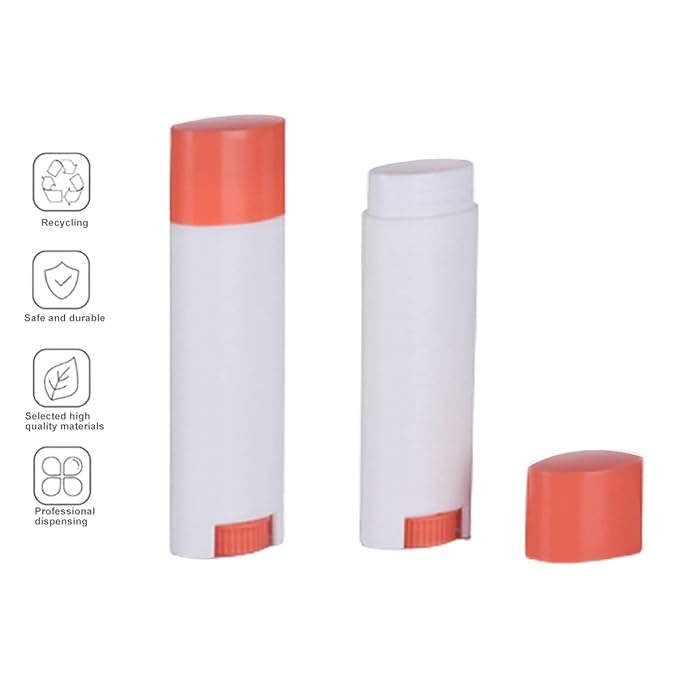 5ml 25Pcs Empty Oval Deodorant Lip balm Tubes Containers Twist-up Refillable Containers for Lipstick,Chapstick,Homemade Lip balm,DIY Deodorants(Pink White)-Velvo Beauty