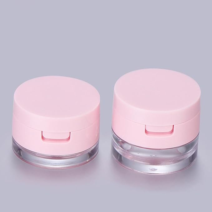 minkissy 2 Sets Powder Box Mini Containers Loose Cosmetic Cases for Traveling Foundation Makeup Powder Women Cosmetic Supply Powder Case Bulk Makeup Pink Flash Body Powder 3g Abs-Velvo Beauty