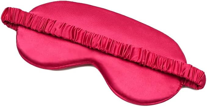 100% Natural Mulberry Soft Silk Sleep Mask, Light Blocking Eye Masks For Sleep, Night Blindfold Eye Mask Cover For Men And Women, Sleeping Night Mask For Travel (Red)-Velvo Beauty