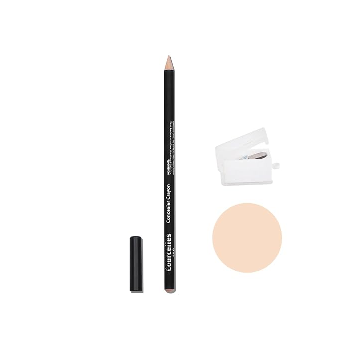 [K-Beauty Makeup] Courcelles Concealer Pencil CC706/CC707/CC708, Hard type-Natural Cover, light, medium, dark beige (CC707-Medium Beige+Sharpener)-Velvo Beauty