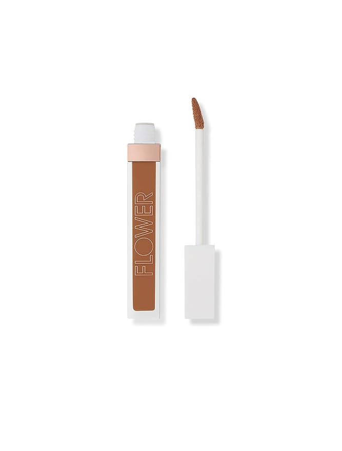 FLOWER BEAUTY By Drew Barrymore Light Illusion Full Coverage Concealer - Diffuse Dark Under Eye Circles + Blurs Blemishes - Weightless Formula + Crease Proof Makeup (Almond)-Velvo Beauty