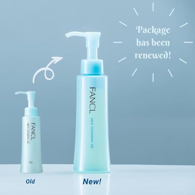 FANCL Mild Cleansing Oil, Japanese Facial Cleansing Oil, Makeup Remover, Oil Cleanser, 100% Preservative Free, Clean Skincare for Sensitive Skin [US Package] (2, Blue)-Velvo Beauty