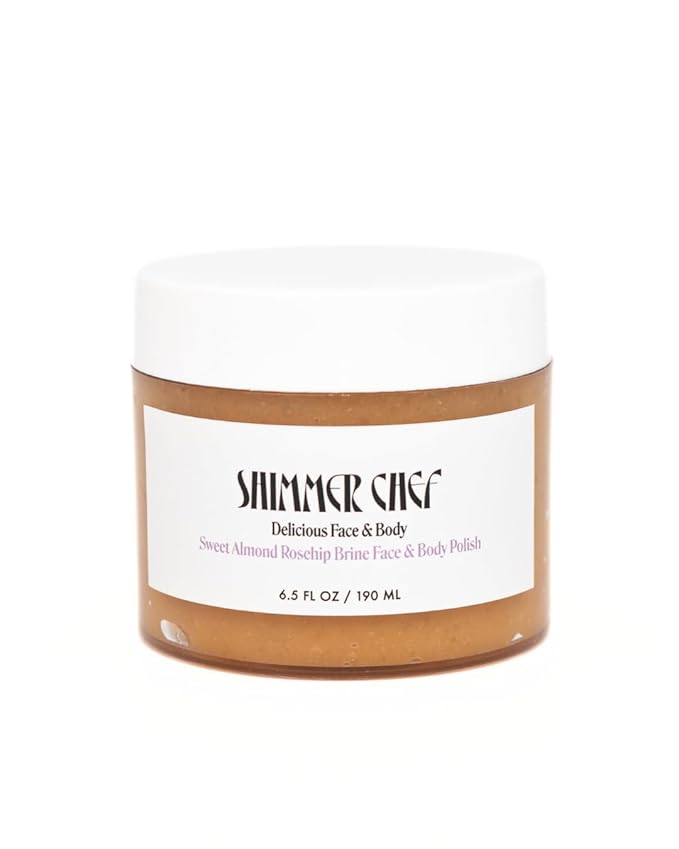 Sweet Almond Rosehip Brine Polish | Exfoliating Blend with Himalayan & Dead Sea Salt, Maple Sugar | Enriched with Magnesium, Omega 3's & Vitamin E | Revitalize Skin, Reduce Inflammation-Velvo Beauty