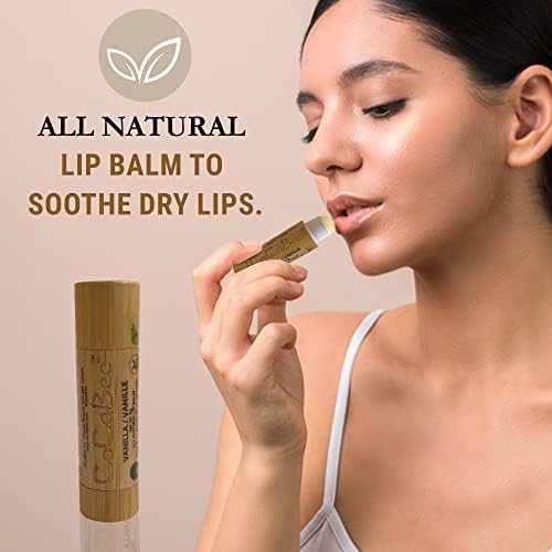 Chapstick Lip Balm Lip Moisturizer For Dry & Chapped Lips 100% Organic Lip Balm For Soft And Shiny Lips Cute And Portable Lip Care Balm for Kids and Women's With Bamboo Packaging (Peppermint)-Velvo Beauty