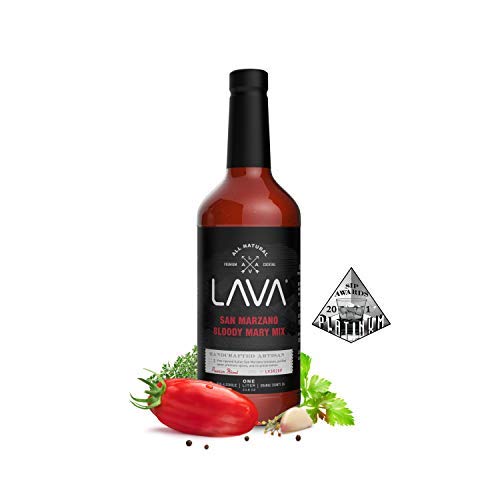 (3 Pack) LAVA Premium Bloody Mary Mix; Italian San Marzano Tomatoes, No Artificial Sweeteners, Vegan, Ready to Use, No Added Sugar, 1-Liter (33.8oz) Glass-Velvo Beauty