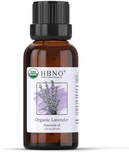 HBNO California Bottled Organic Lavender Essential Oil 1 fl oz (30ml) - USDA Certified Organic Lavender Oil for Skin, Perfect for Cleaning, Aromatherapy, DIY & Diffuser-Velvo Beauty
