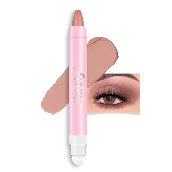 Kaely 2in1 Cream Eye Shadow Brightener Sticks for Eyes, Pencil Eyeshadow Applicator Stick Waterproof Pigmented, Eye Shadow Palette Highlighter Makeup, sombras para ojos, 23 Putty Matte-Velvo Beauty