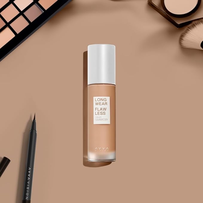 Liquid Foundation Makeup Natural True Skin Tone Full Coverage Concealer Flawless Complexion Blendable Longwear, 105, 1 fl. oz.-Velvo Beauty