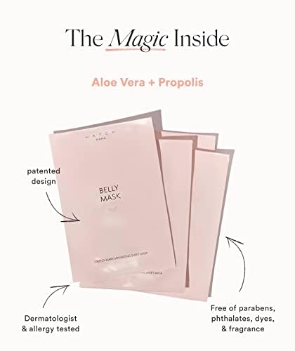 HATCH Belly Bestie Kit - Belly Oil, 4 Belly Masks, & Non-Toxic Belly Tattoos - Maternity Essentials - Belly-Centric Faves Perfect Maternity Gift-Velvo Beauty