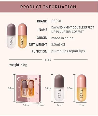 Lip Plumper Set, Day and Night Lip Plumper Gloss/Plumping Lip Balm/Lip Cosmetics Lip Mask for All Day-Velvo Beauty