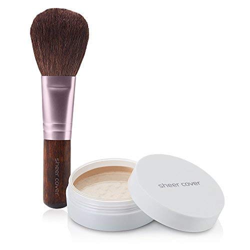 Sheer Cover Perfect Shade - Mineral Foundation Makeup Kit w Free Foundation Brush - Medium Shade - Foundation Powder Makeup and Mineral Makeup, Best Full Coverage Foundation 4 Grams-Velvo Beauty
