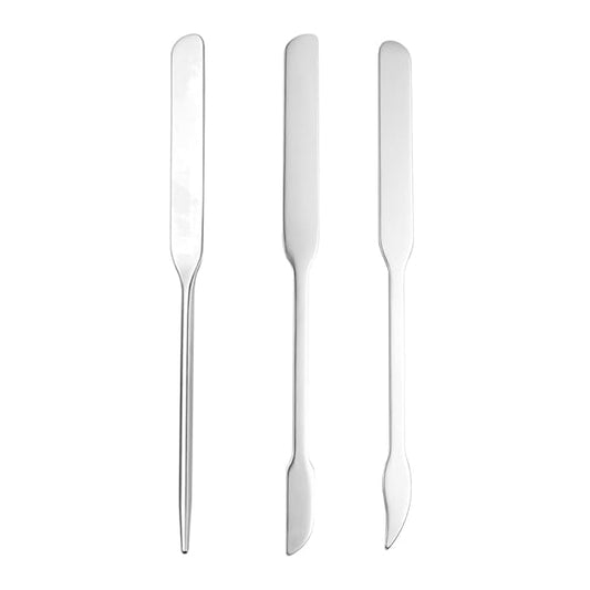 3pcs Cosmetic Mixing Makeup Spatula Nail Art Palette,Spoon Stainless Steel Spatula Face Brush Stirring Embossing Stick Makeup Brushes Cosmetic Tools Nail Polish Mix Stick-Velvo Beauty