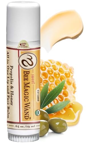 Sweet Bee Naturals Magic Wand - Certified Organic Lip and Face Moisturizing Wand - Natural Chapstick and Balm Wand for Dry Skin and Lips, Non Petroleum Jelly for All Ages and Skin Types,0.65 oz-6 pack-Velvo Beauty