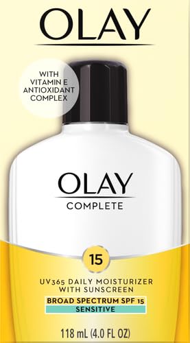 Olay Face Moisturizer, Complete All Day Moisturizer With Sunscreen Broad Spectrum SPF 15 - Sensitive, 4 fl. Oz, 1 unit-Velvo Beauty