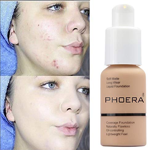 BestLand 2Pack PHOERA Foundation Full Coverage Liquid Foundation Cream - Long-lasting Lightweight Concealer - Oil-Free Formula - Natural Shade - Suitable for All Skin Types (2 Pack Buff Beige #104)-Velvo Beauty