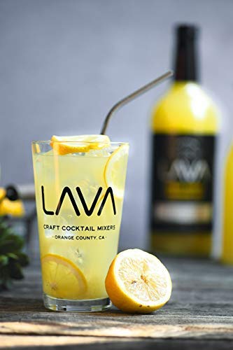 (3 Pack) LAVA Premium Skinny Ginger Lemonade Vodka Cocktail Mix made with Sicilian Lemon Juice, Candied Ginger Puree - 33.8oz Bottles-Velvo Beauty