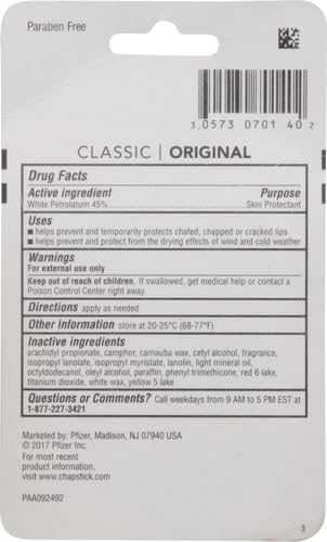 ChapStick Classic Original Lip Balm Tubes, Lip Care - 0.15 Oz (Pack of 3)-Velvo Beauty