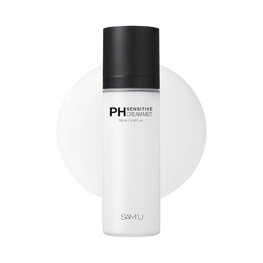 SAM'U PH Sensitive Cream Mist, Ceramide Face Mist, Hypoallergenic Facial Spray with Hyaluronic Acid & Centella, Hydrating & Quick Absorbing, Korean Skin Care for Dry & Sensitive Skin, 3.38 Fl. Oz-Velvo Beauty