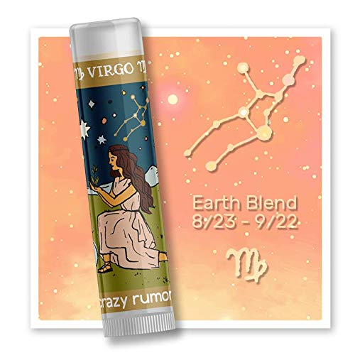 Crazy Rumors Virgo Zodiac All Natural, Plant Based Lip Balm to Moisturize and Nourish your Lips - Earth Blend (Sweet Vanilla, Fragrant Rose and Plum)-Velvo Beauty