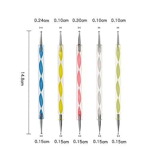 Artdone Nail Art Brushes set,Nail Art Tool Set,Nail Dotting Tools,Nail Dust Brush,Striping Nail Art Brushes for Long Lines,Nail Drawing Pen For Nail Design.…-Velvo Beauty