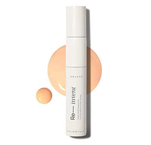 HALEYS Re-invent Sheer Tinted Marula Oil (Light/Medium Warm), Skin Tint, Tinted BB Moisturizer, Tinted Foundation, Face Oil, Hydrate Skin, Flexible Shades, Low to Med Coverage, For All Skin Types-Velvo Beauty