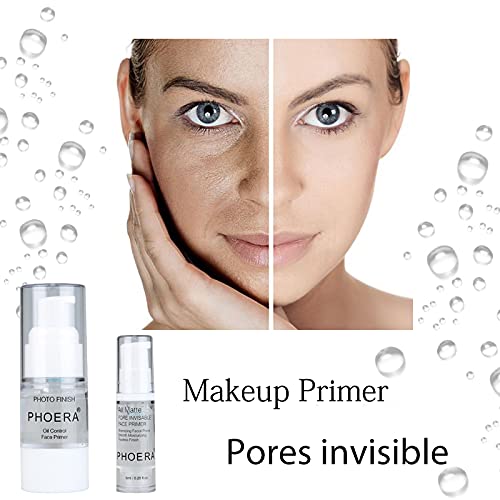 2 Pcs PHOERA Setting Powder and Face Primer, Control Oil Brighten Skin Color Cover Face Setting Loose Powder。 (02 Cool Beige + makeup primer)-Velvo Beauty