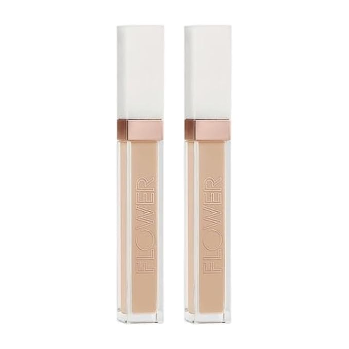 FLOWER Beauty Light Illusion Full Coverage Concealer | Hydrating, Weightless Formula Conceals, Corrects, Covers Dark Circles, Imperfections, Fine Lines and Fatigue | All-Day Wear – Sand (Pack of 2)-Velvo Beauty