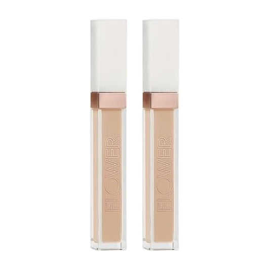 FLOWER Beauty Light Illusion Full Coverage Concealer | Hydrating, Weightless Formula Conceals, Corrects, Covers Dark Circles, Imperfections, Fine Lines and Fatigue | All-Day Wear – Sand (Pack of 2)-Velvo Beauty