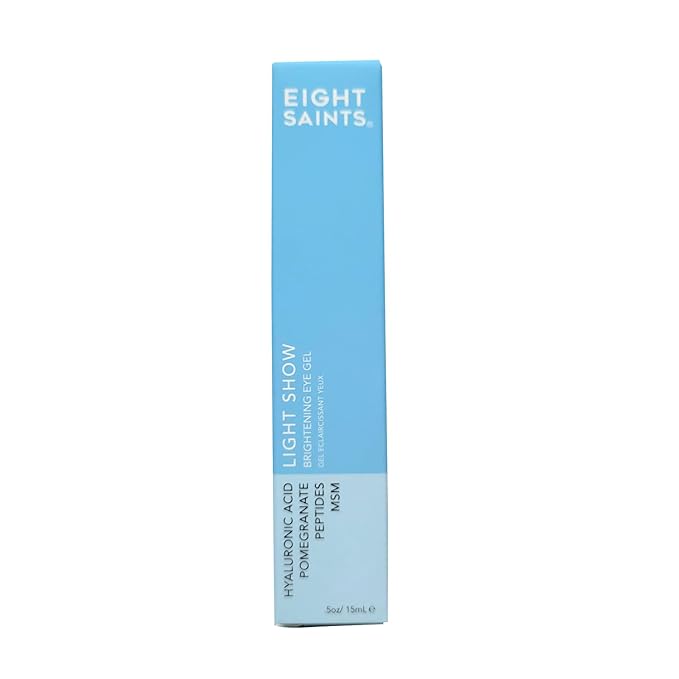 Eight Saints Light Show Brightening Eye Gel, Natural and Organic Anti Aging Cooling Eye Gel to Reduce Puffiness, Wrinkles and Calms Under Eye Skin, 0.5 Ounces-Velvo Beauty