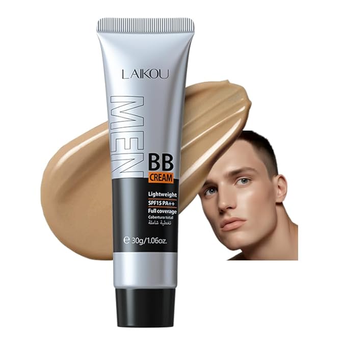 AKARY Hydrating Men BB Cream SPF 15 PA++, Full-Coverage Foundation&Concealer, Mens Face Moisturizer Cream Evens Skin Tone, Oil Control and Cover Flaws, Natural Finish for All Skin Types, Tan 320-Velvo Beauty
