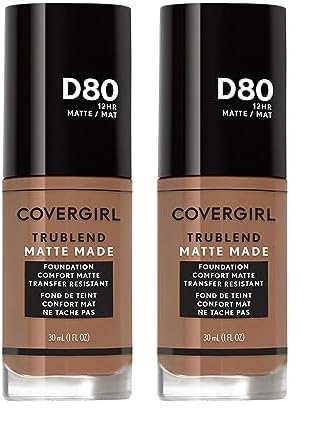 COVERGIRL TruBlend Matte Made Liquid Foundation, Soft Sable, 1 Fl Oz (Pack of 2)-Velvo Beauty