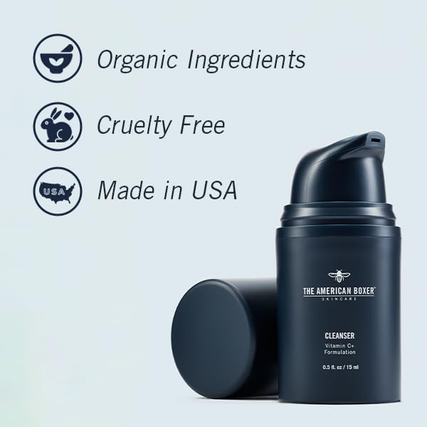 Kickass Cleanser by The American Boxer - Hydrating Mens Face Wash for Men - Essential Vitamins and Minerals - For All Skin Types - Organic - Cruelty Free - Naturally Derived Ingredients-Velvo Beauty