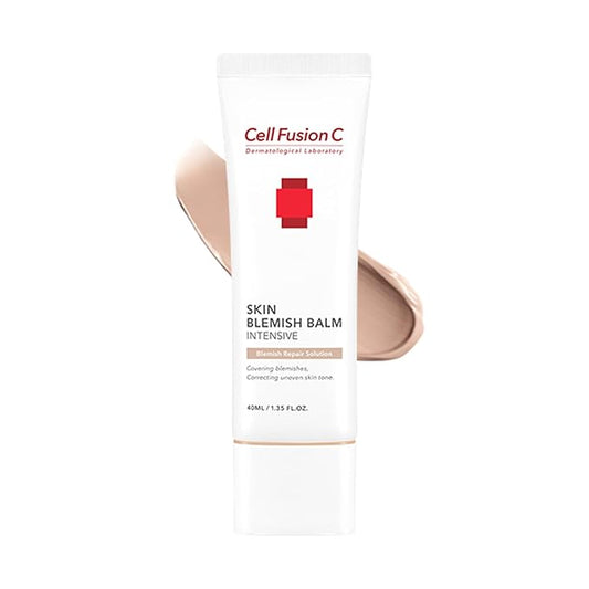 Cell Fusion C Skin Blemish Balm Intensive, Hydrating Tinted Moisturizer for Lighter to Medium Skin Tones, Correcting Redness and Blemish, 1.35 fl.oz-Velvo Beauty