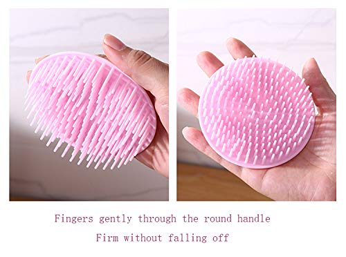 Hair Scalp Brush Dandruff Cleaning Brush Shower Scalp Shampoo Brush Scalp Massager Pack of 4(Green and Yellow)-Velvo Beauty