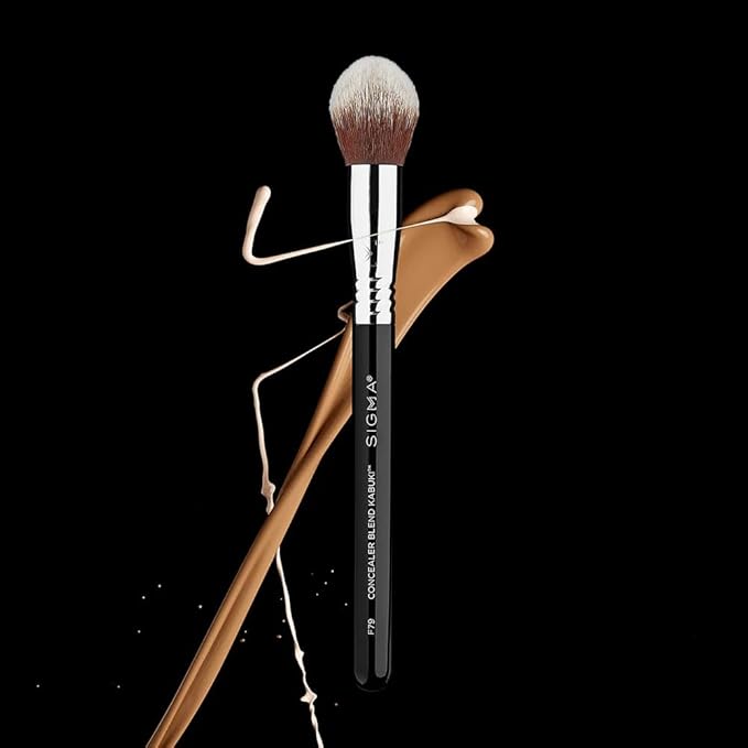 Sigma Beauty F79 Concealer Blend Kabuki Brush – Tapered Concealer Brush for Stippling Any Color-Correcting or Concealing Formula, Use Professional Makeup Brush with Liquid, Cream, or Powder Products-Velvo Beauty
