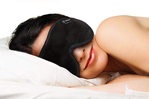 Dream Essentials - Escape 3D Sleep Mask, Earplugs and Carry Pouch Set, Molded Eye Shade for Men and Women, Contoured, Nose Bridge, Light Block, Memory Foam, Gift Set, Travel, Yoga, Blindfold - Black-Velvo Beauty