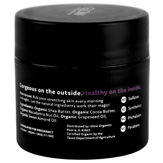 Belly Butter for Pregnancy, 100% Organic Stretch Mark Cream, Maternity Skincare for Itchy Skin & Scars, Safe Daily Ritual for Moms, 3.8oz-Velvo Beauty
