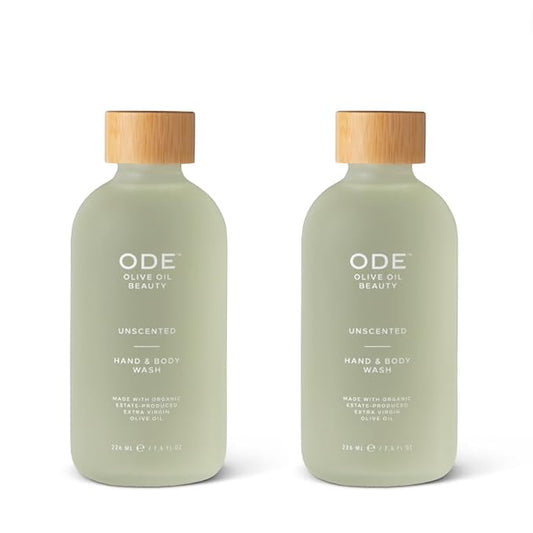 McEvoy Ranch Unscented Hand & Body Wash (2-pack) by ODE Olive Oil Beauty, Organic EVOO, California Made, Nourishing Foaming Wash-Velvo Beauty