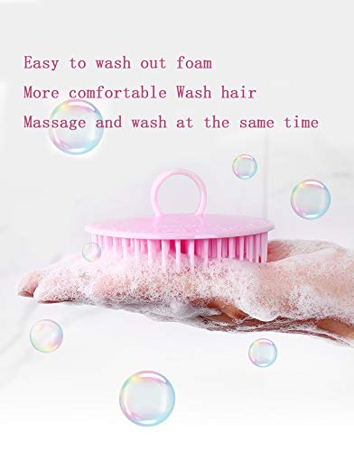 Hair Scalp Brush Dandruff Cleaning Brush Shower Scalp Shampoo Brush Scalp Massager Pack of 4(Blue and Pink)-Velvo Beauty