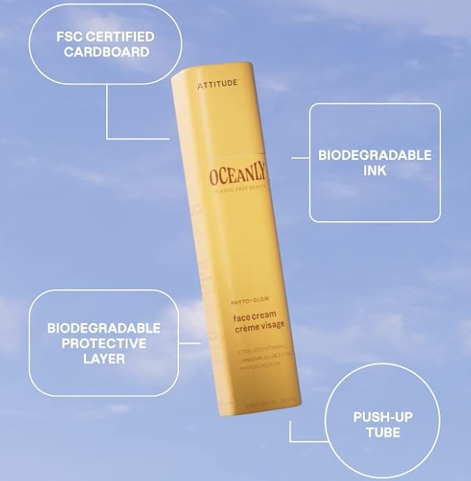 ATTITUDE Oceanly Aging Skin Daily Facial Care Routine Box Set, EWG Verified, Plastic-free, Plant and Mineral-Based Ingredients, Vegan and Cruelty-free, PHYTO AGE, Set of 4 Travel Size Bars-Velvo Beauty