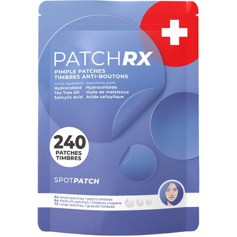 Pimple Patches for Face (240 Patches), Hydrocolloid Acne Patches with Tea Tree Oil & Salicylic Acid, Pimple Patch Pimple Stickers, Hydrocolloid Patch Acne Dots Acne Pimple Patches For Face-Velvo Beauty
