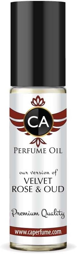 CA Perfume Impression of J. Mlon Velvet Rose & Oud For Men Replica Fragrance Body Oil Dupes Alcohol-Free Essential Aromatherapy Sample Travel Size Concentrated Long Lasting Roll-On 0.3 Fl Oz/10ml-Velvo Beauty