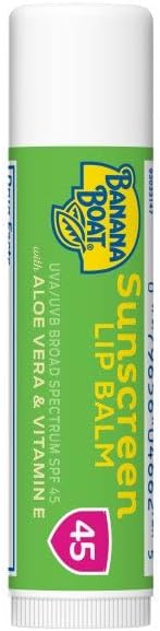 Banana Boat Aloe Vera with Vitamin E Sunscreen Lip Balm, SPF 45, 0.15 Ounces each (Value Pack of 3)-Velvo Beauty
