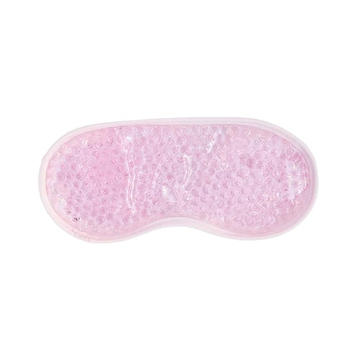 The Vintage Cosmetic Company Gel Bead Eye Mask, Super-Soft Plush Adjustable Headband, Calms Tired Eyes and Soothes Headaches, Skincare Accessory, Pink Design-Velvo Beauty