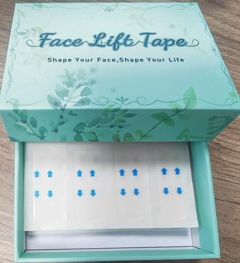 Face Lift Tape Invisible, Facelift Tape for Face, Neck Strips Lift Turkey Neck, Skin Lifting Tapes V Edge Patches for Wrinkle, Jowl, Eye, Double Chin, Loose Sagging Skin (1 Count (Pack of 280))-Velvo Beauty